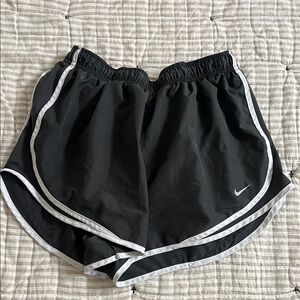 Nike Women's Black and White Athletic Shorts